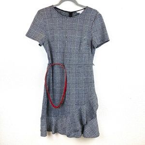 NWOT London Times Glen Check Midi Flare Dress Sz 8
